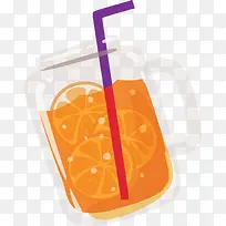 美味夏天果汁橙汁