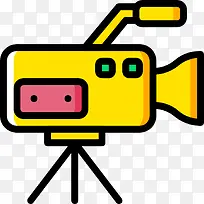 黄色高清摄影机图标