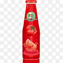 红色酱汁瓶子