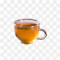 玻璃杯里的大麦茶茶汤免抠素材