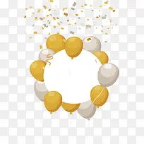 金银色气球装饰标题框
