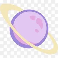 紫色扁平卡通星球