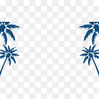 蓝色椰子树边框