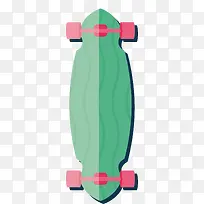 卡通绿色滑板车矢量素材