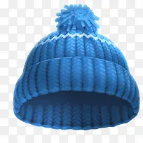 蓝色标志毛线帽子