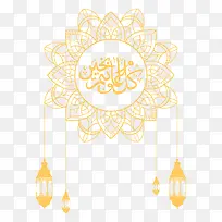 伊斯兰文化图案装饰矢量背景