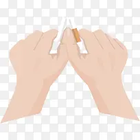 立体掰断香烟的手掌