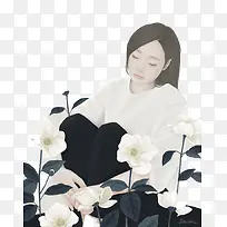 手绘小清新女生青春女生