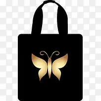 黑色蝴蝶印花环保布袋子