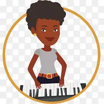 弹钢琴的非洲女人