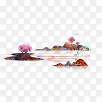 小清新简约房地产海报插画