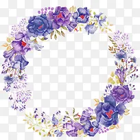 唯美紫色手绘花朵