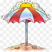 遮住烈日的阳伞