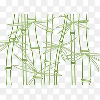 绿色手绘线条竹子