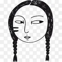 扎小辫女孩