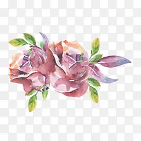 紫色的花朵手绘水彩