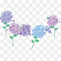 矢量手绘清新紫色花朵素材