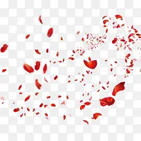 漫天飞舞漂浮红色浪漫花瓣