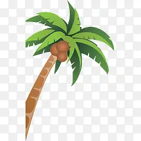 高清手绘沙滩椰子树