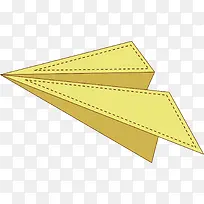 矢量图黄色的纸飞机