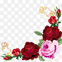 手绘玫瑰花型图案