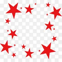 红色五角星装饰花纹