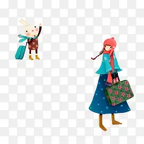 跟小兔子离别的女孩