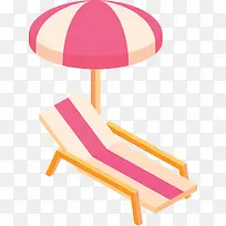 粉色条纹沙滩躺椅