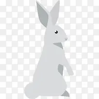 矢量图伸着长耳朵的兔子