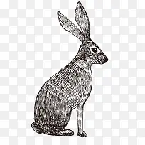 长耳朵LOGO可爱兔子手绘素描