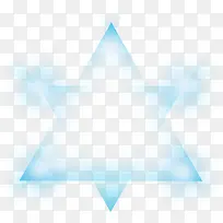 蓝色半透明五角星科技素材