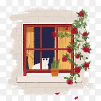 窗前的小猫