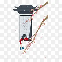 窗前落叶