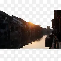 夕阳下的江南