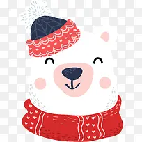 可爱冬天白熊小动物