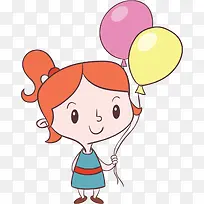 儿童节牵着气球的女孩