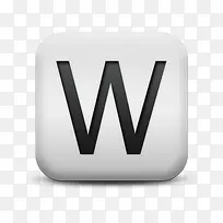 磨砂白广场图标字母数字信栈单字