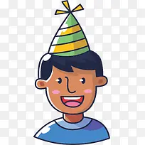 可爱卡通过生日的人