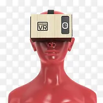 戴着VR眼镜的人体模型