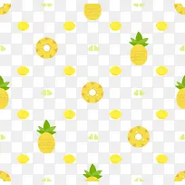 黄色卡通菠萝花纹