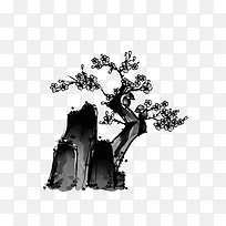 梅花 树枝 水墨画 中国画