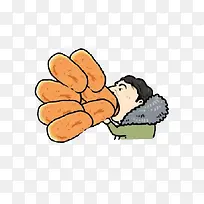 王思聪卡通吃热狗搞笑表情包元素