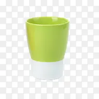 产品实物绿色白色牙杯