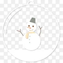 白色冬日雪人玻璃球
