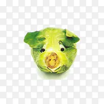 绿色白菜猪