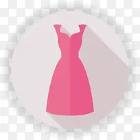 粉色低胸阴影连衣裙