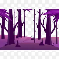 一个抽象紫色树林