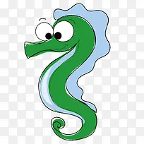 矢量卡通绿色小蛇