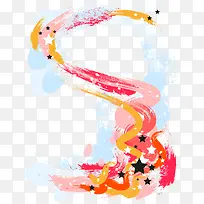 装饰插图流动优美曲线笔触