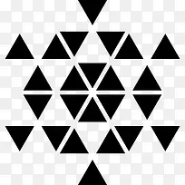 六边形和三角形的多边形装饰图标